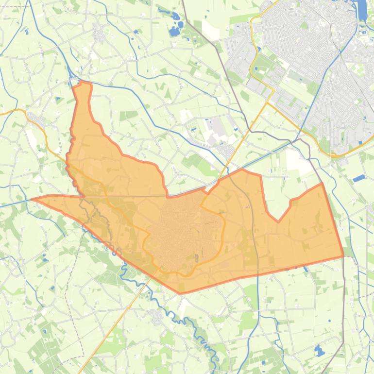 Kaart van de wijk Denekamp.