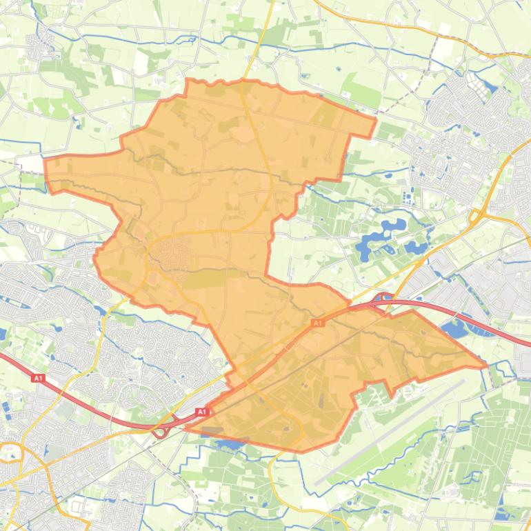 Kaart van de wijk Deurningen.