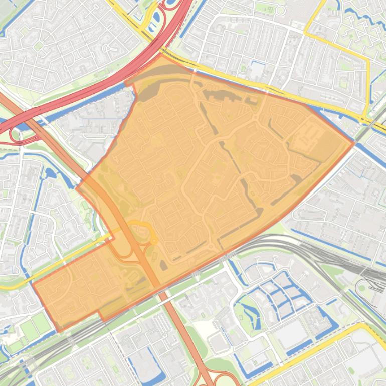 Kaart van de wijk Diemen Zuid.