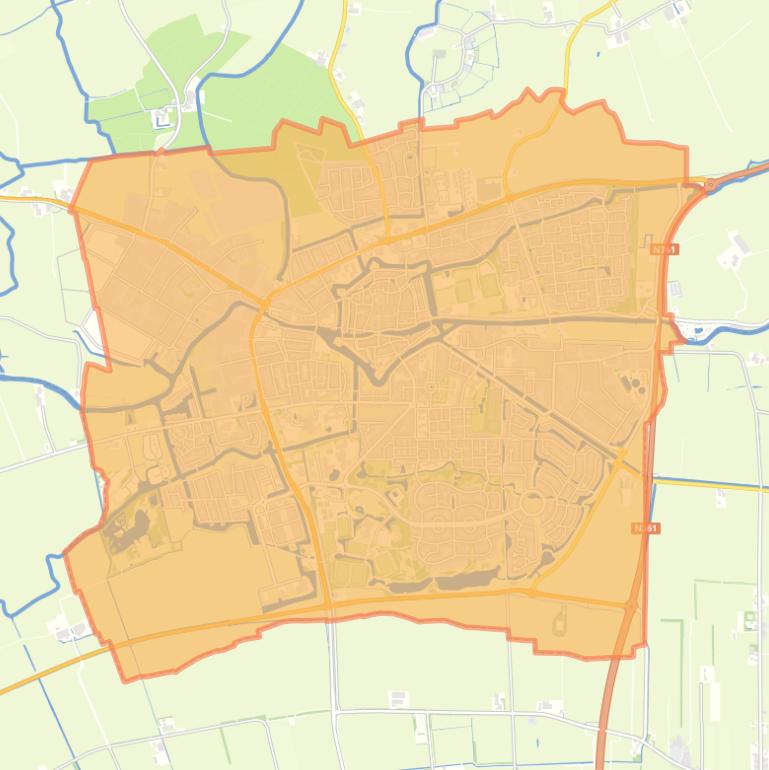 Kaart van de wijk Dokkum.