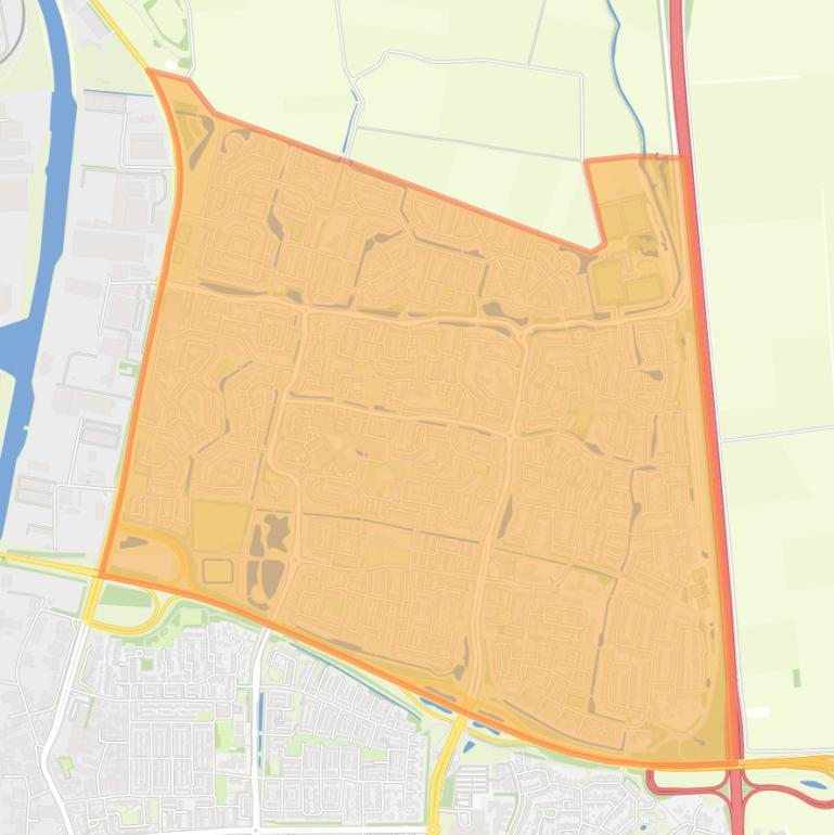 Kaart van de wijk Dommelbergen.