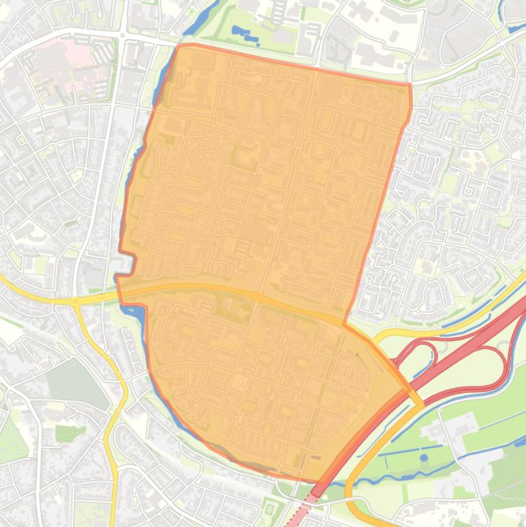 Kaart van de wijk Donderberg.