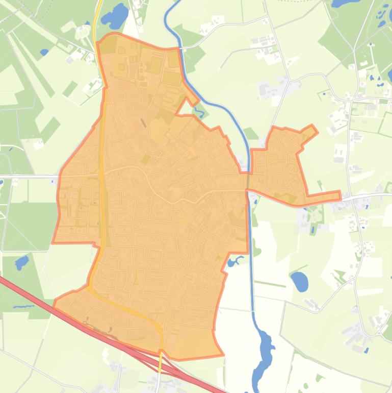 Kaart van de wijk Dorp Moergestel.