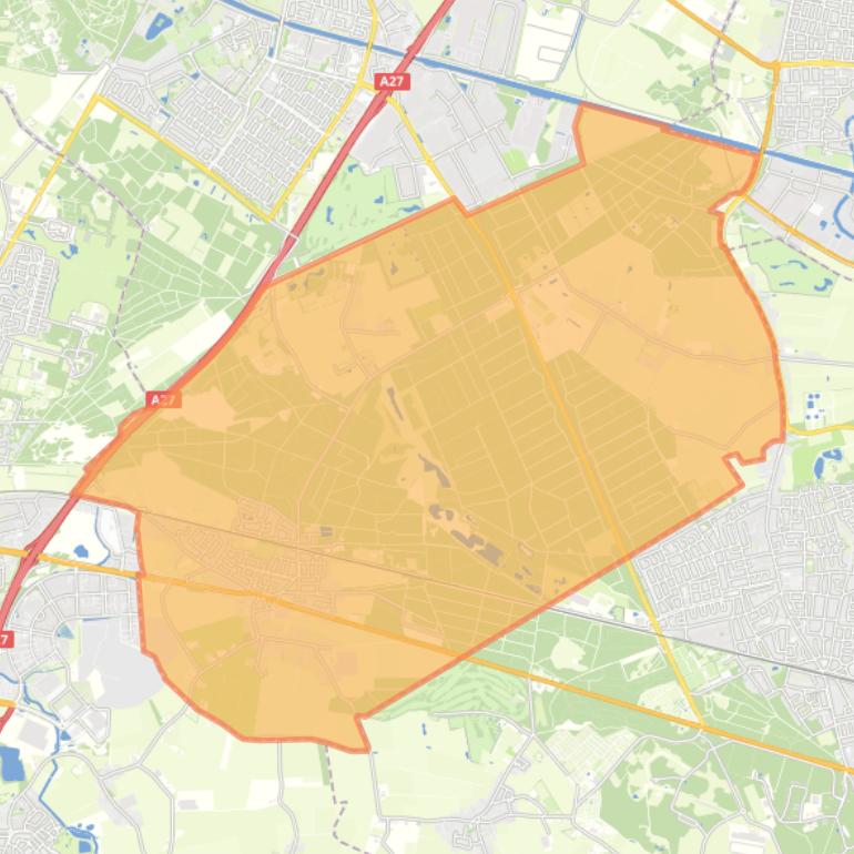 Kaart van de wijk Dorst.