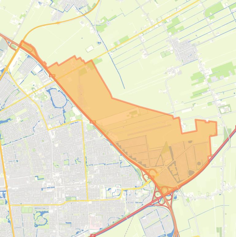 Kaart van de wijk Drachten Oost.