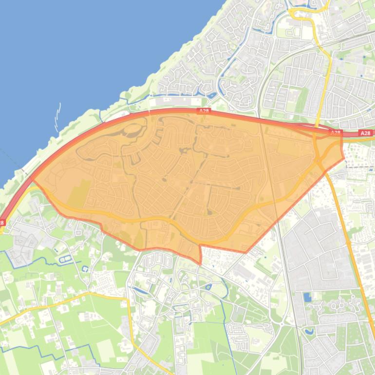 Kaart van de wijk Drielanden.