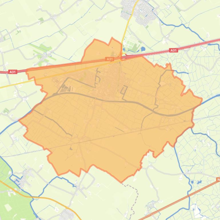 Kaart van de wijk Dronryp.