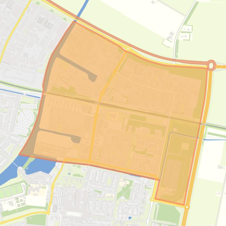 Kaart van de wijk Dronten Noord.