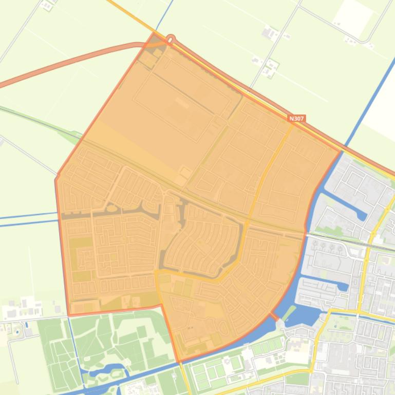 Kaart van de wijk Dronten west.