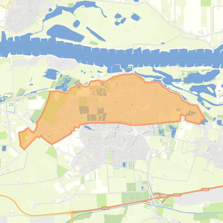 Kaart van de wijk Druten.