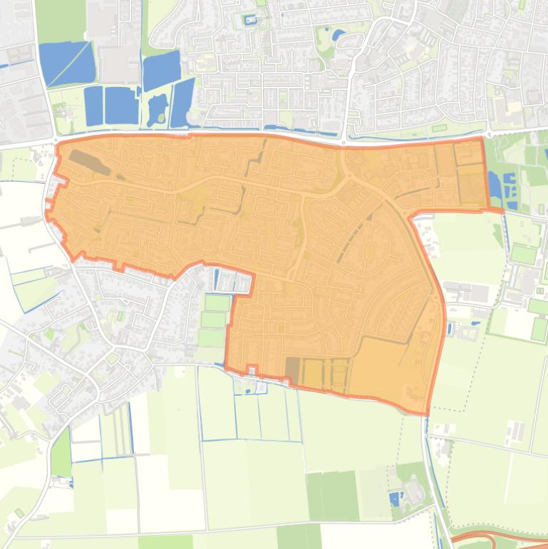 Kaart van de wijk Druten Zuid.