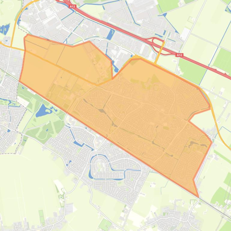 Kaart van de wijk Duiven-Noord.