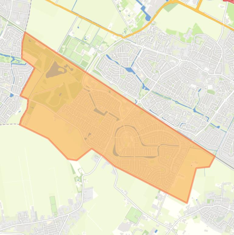 Kaart van de wijk Duiven-Zuid.