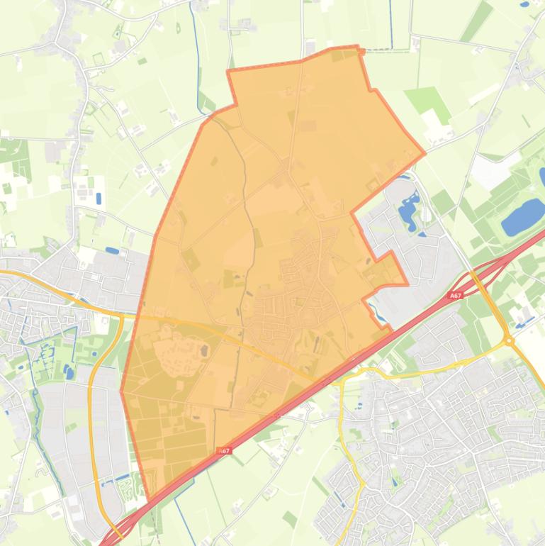 Kaart van de wijk Duizel.