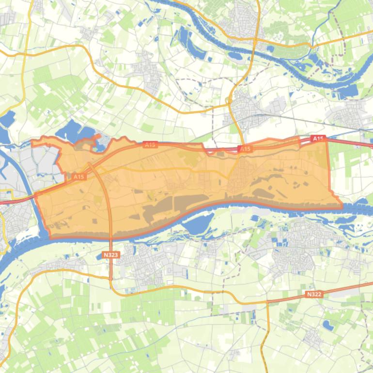 Kaart van de wijk Echteld.