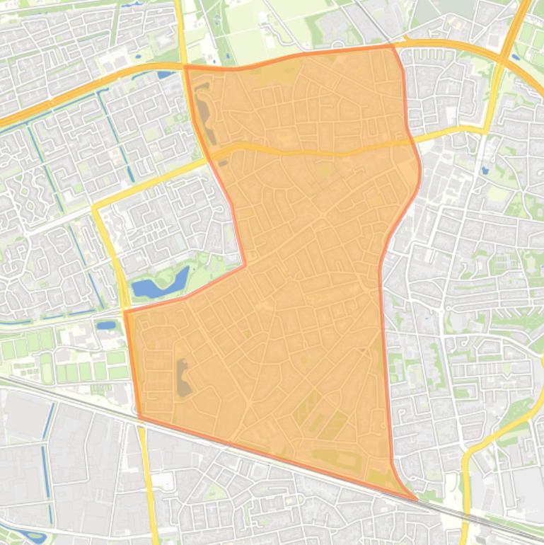 Kaart van de wijk Ede-West.