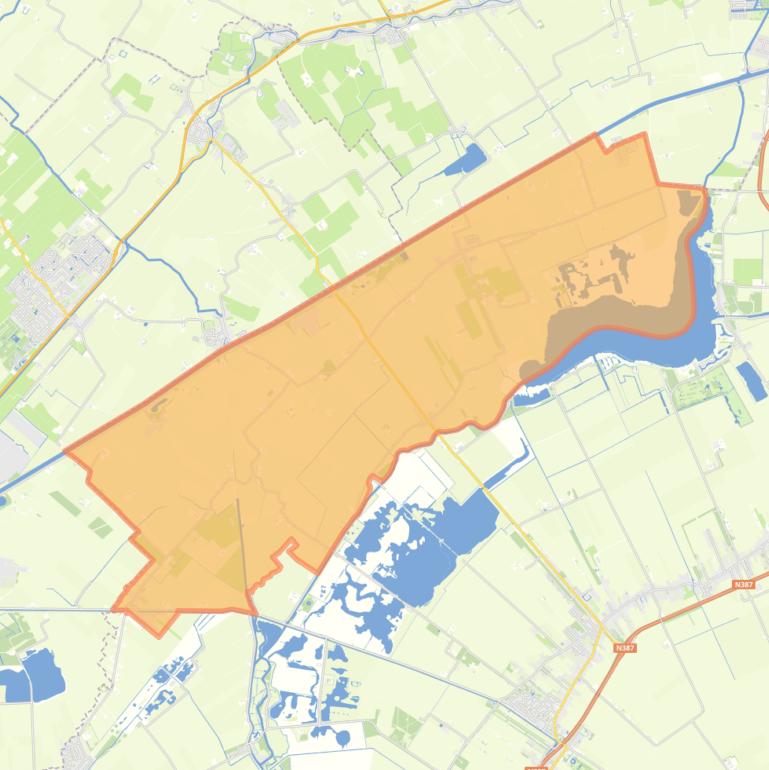 Kaart van de wijk Eemskanaal-Zuid.