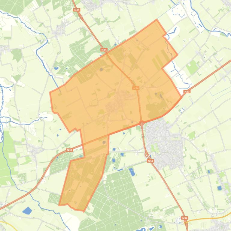 Kaart van de wijk Eext.