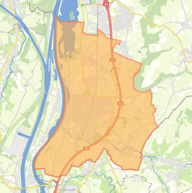 Kaart van de wijk Eijsden.