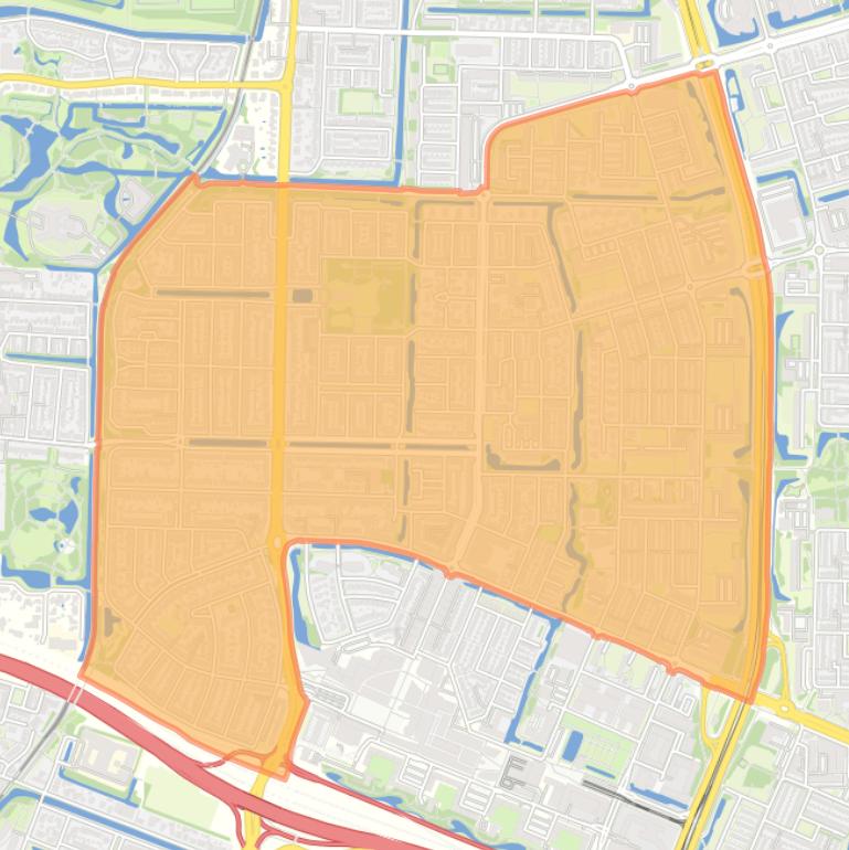 Kaart van de wijk Elsrijk.