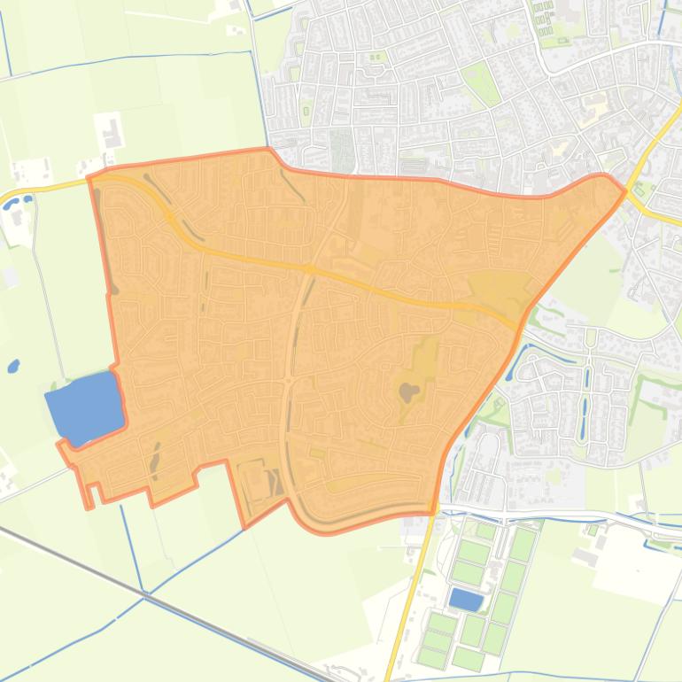 Kaart van de wijk Elst-Zuid.