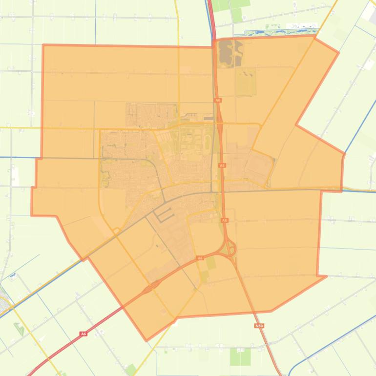 Kaart van de wijk Emmeloord.