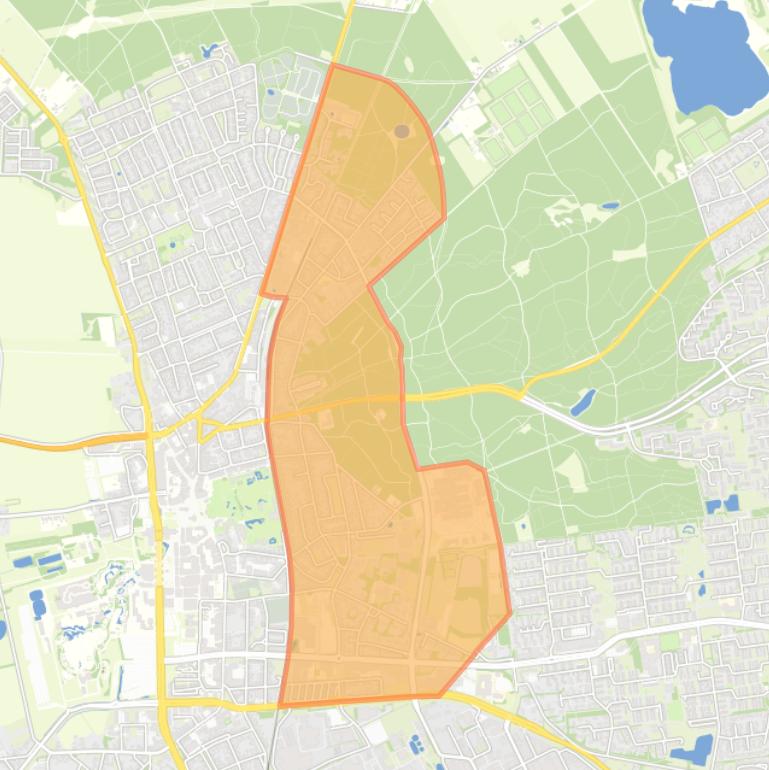 Kaart van de wijk Emmen-Centrum Oost.