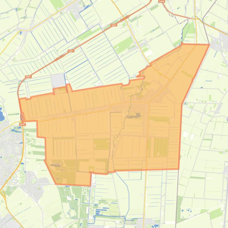 Kaart van de wijk Emmer-Compascuum.