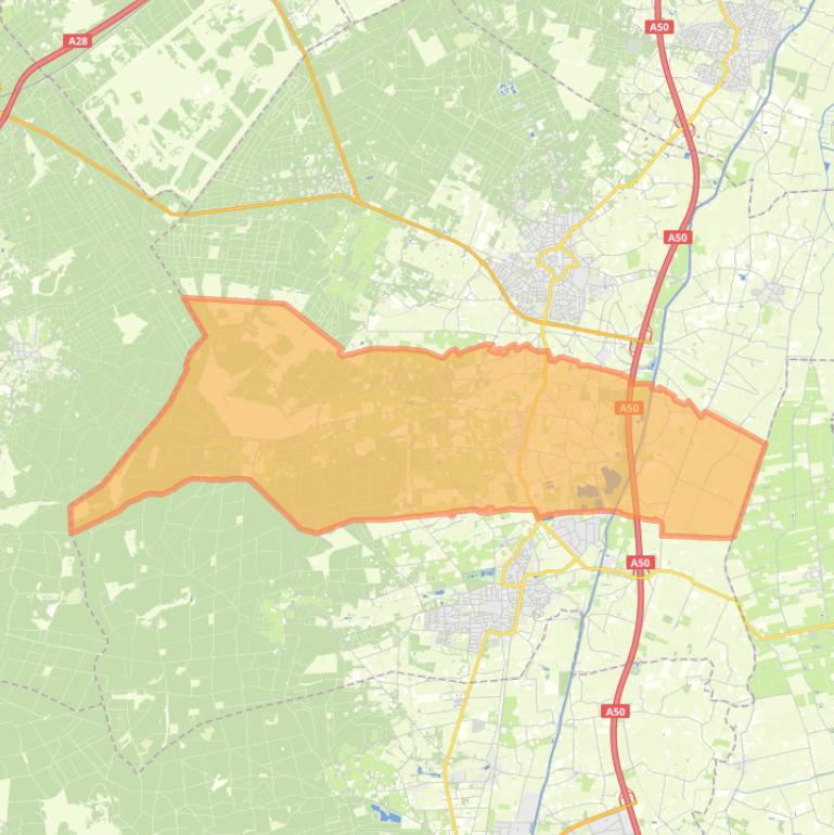 Kaart van de wijk Emst.