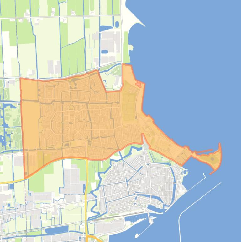 Kaart van de wijk Enkhuizen Noord.