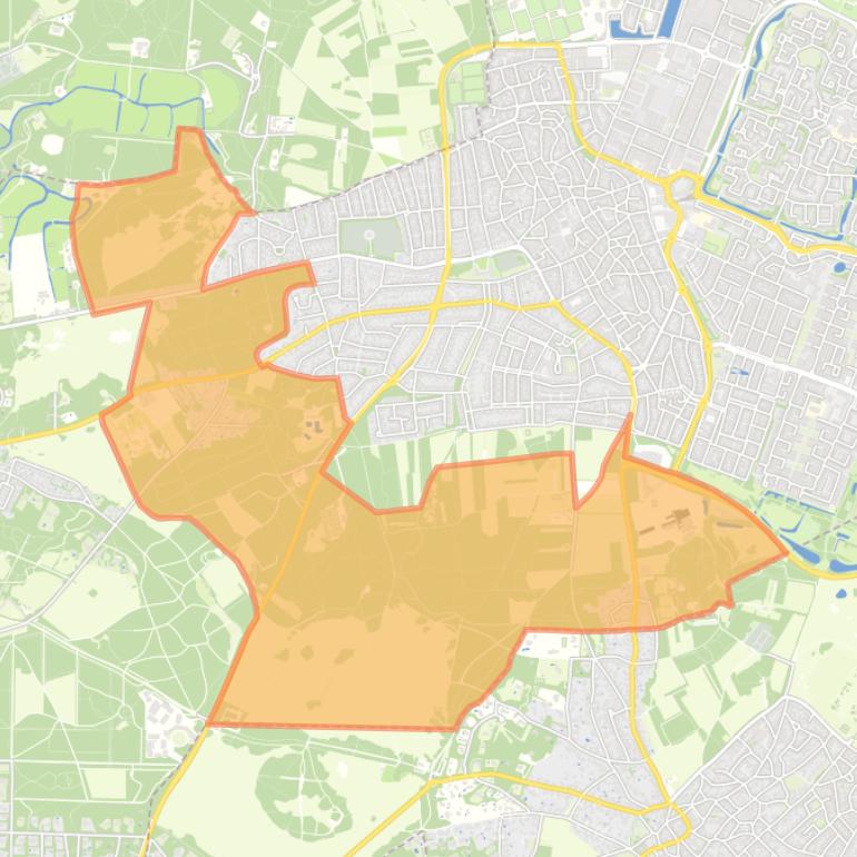 Kaart van de wijk Erica en Tafelberg.