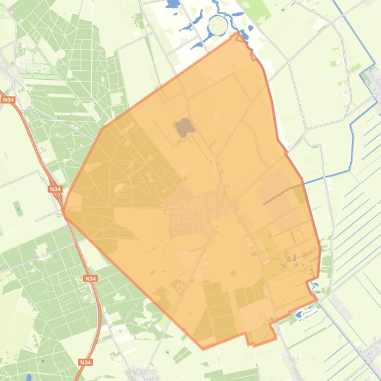 Kaart van de wijk Exloo.