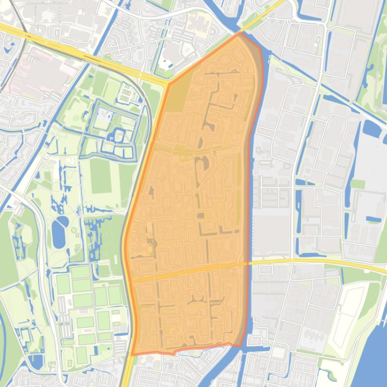 Kaart van de wijk Fokkesteeg.