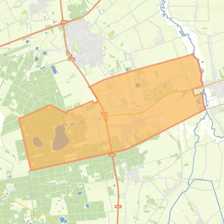 Kaart van de wijk Gasselte.