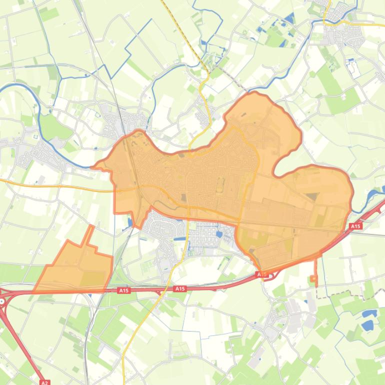 Kaart van de wijk Geldermalsen.