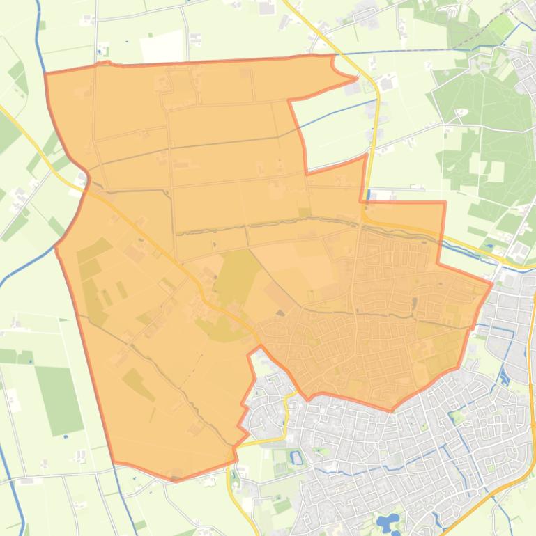 Kaart van de wijk Gemert-Noord.