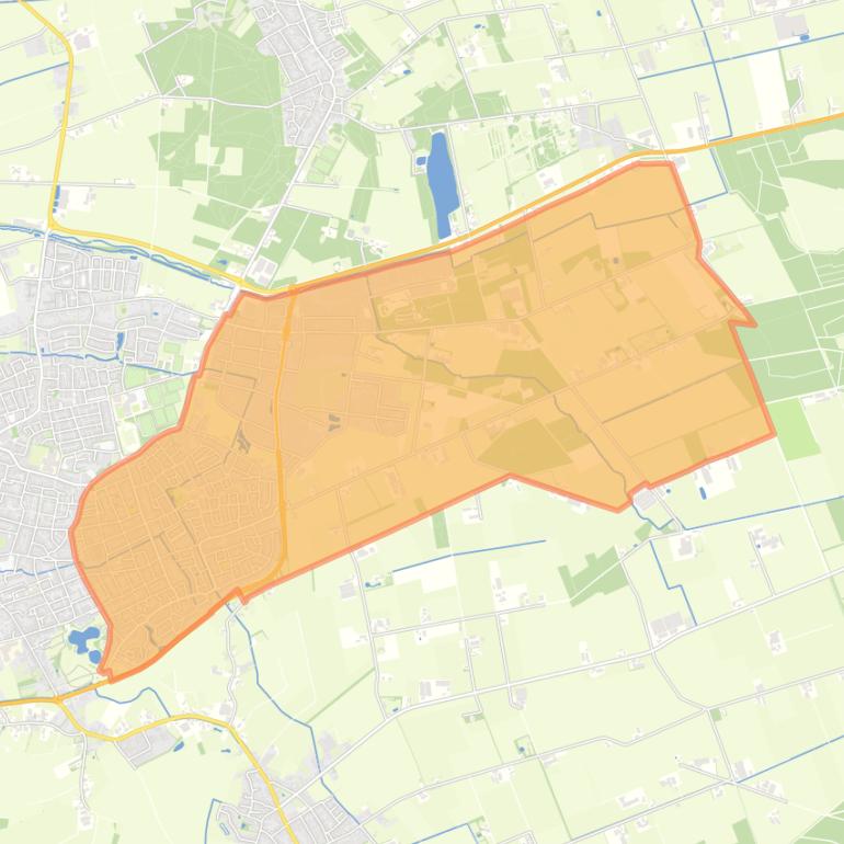 Kaart van de wijk Gemert-Oost.