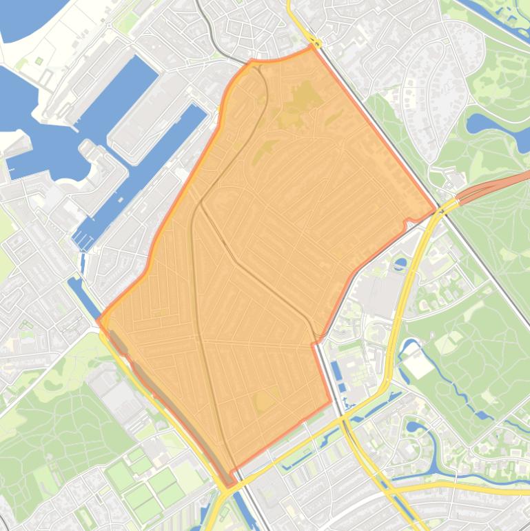 Kaart van de wijk Geuzen- en Statenkwartier.