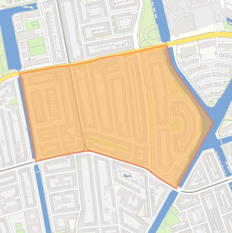 Kaart van de wijk Geuzenbuurt.