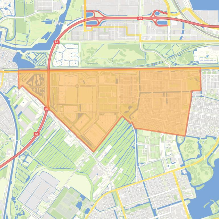 Kaart van de wijk Geuzenveld.