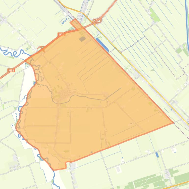 Kaart van de wijk Gieterveen.