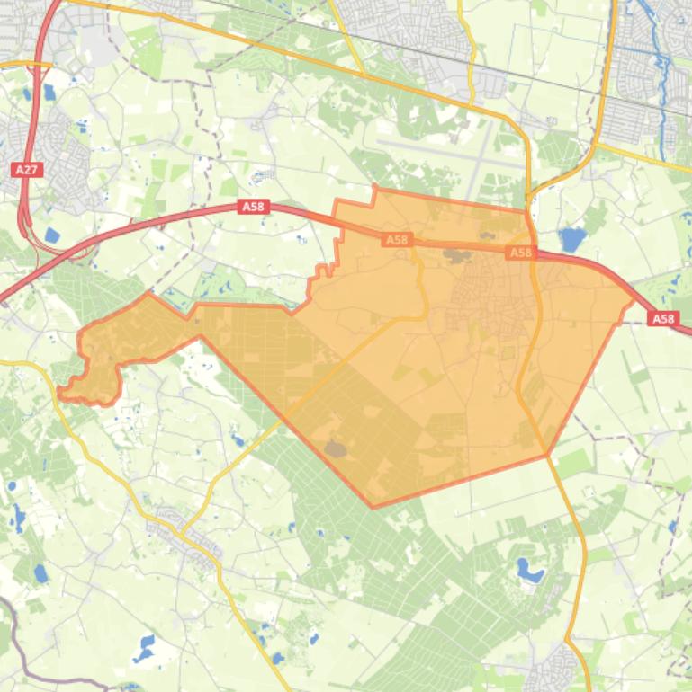 Kaart van de wijk Gilze.