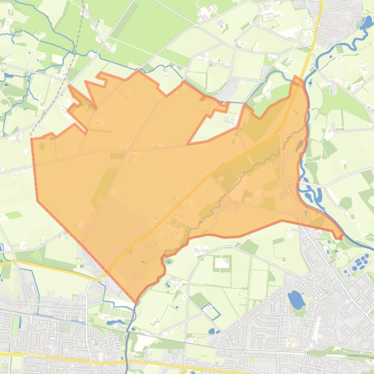 Kaart van de wijk Glane.