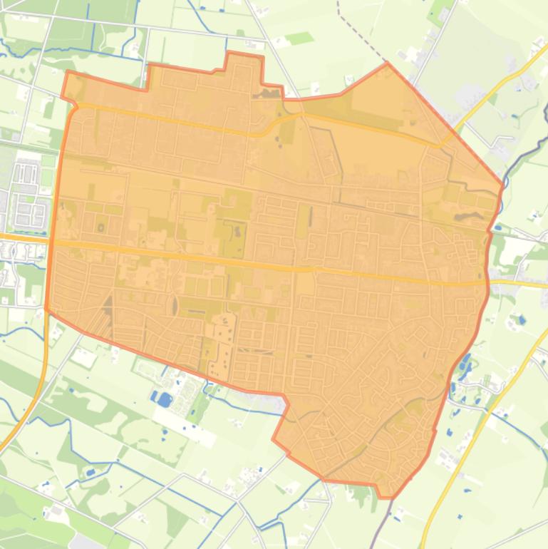 Kaart van de wijk Glanerbrug en omgeving.