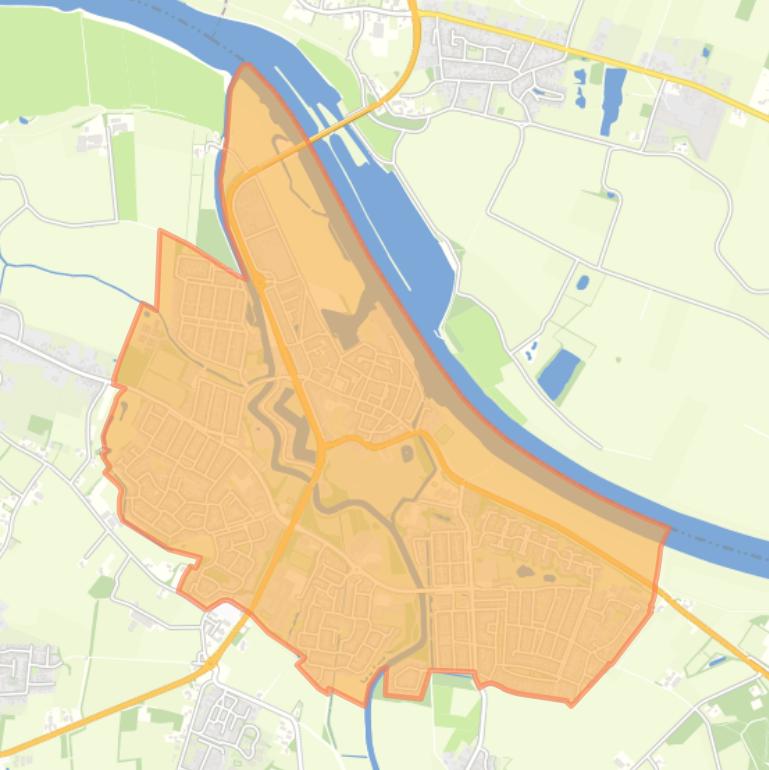 Kaart van de wijk Grave.