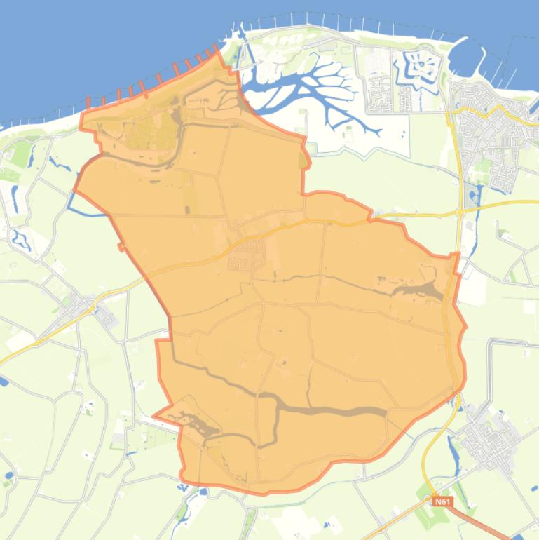 Kaart van de wijk Groede.