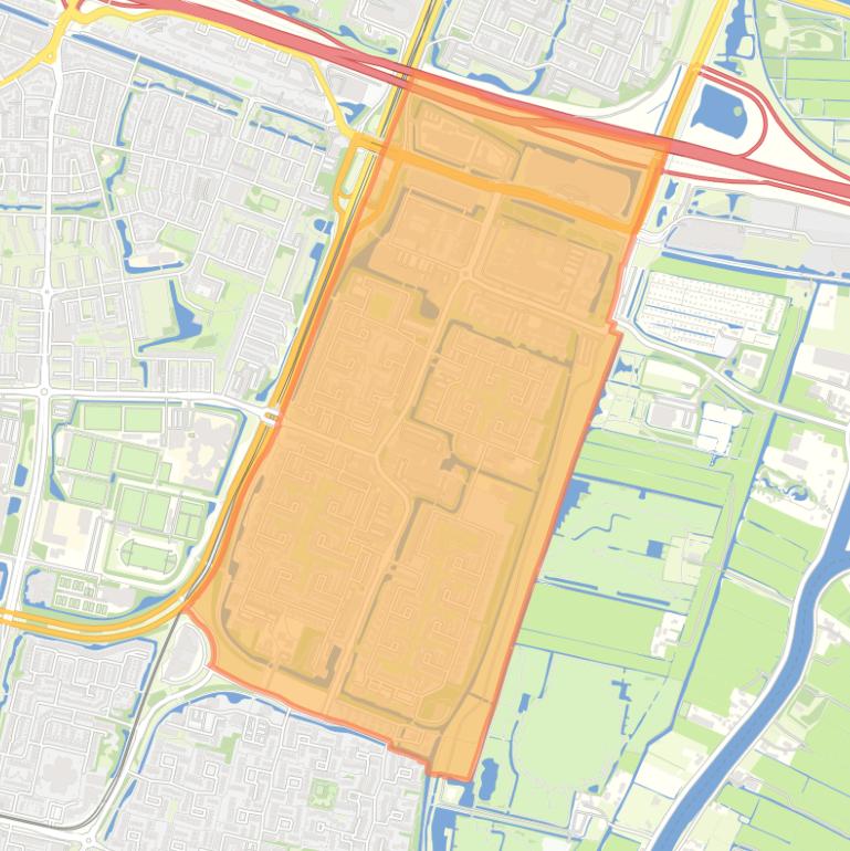 Kaart van de wijk Groenelaan.