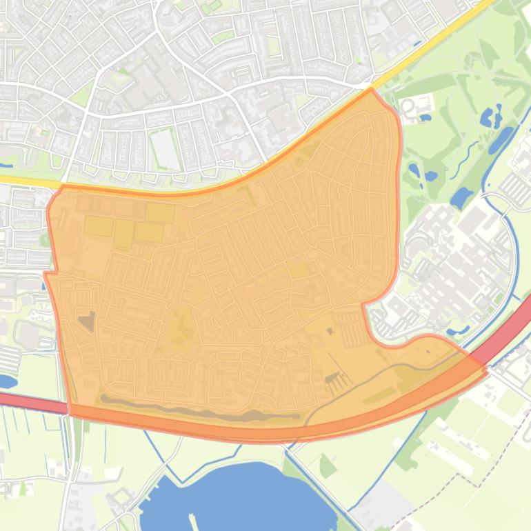 Kaart van de wijk Groenewoud.