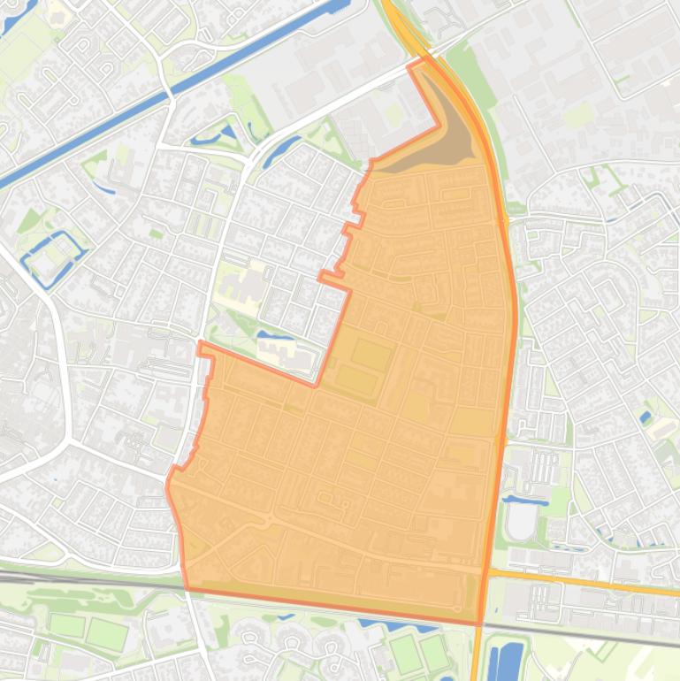 Kaart van de wijk Groenewoud.