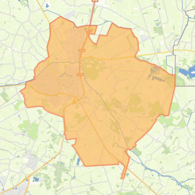 Kaart van de wijk Groenlo.